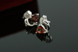1 1/5 CTW Heart Red Garnet 3-Prong Stud Earrings in 0.925 White Sterling Silver (MDS170222)