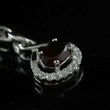 1 CTW Oval Red Garnet Infinity Pendant Necklace in 0.925 White Sterling Silver With Chain (MDS170224)