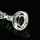 1 CTW Oval Red Garnet Infinity Pendant Necklace in 0.925 White Sterling Silver With Chain (MDS170224)