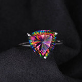 2 2/3 CT Heart Mystic Topaz Heart Cocktail Ring in 0.925 White Sterling Silver (MDS170440)