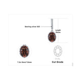 7 1/5 CTW Oval Brown Quartz Drop/Dangle Earrings in 0.925 White Sterling Silver (MDS210104)