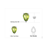 1 1/2 CTW Pear Green Peridot Stud Earrings in 0.925 White Sterling Silver (MDS210106)