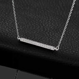 Bar Necklace in 0.925 White Sterling Silver (MDS210127)