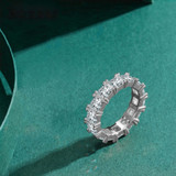 5 7/8 CTW Princess White Cubic Zirconia Eternity Anniversary Wedding Band Ring in 0.925 White Sterling Silver (MDS230052)