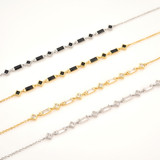 2 3/5 CTW Emerald White Cubic Zirconia Link Chain Bracelet in 0.925 White Sterling Silver (MDS230173)