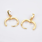 3/4 CTW Emerald White Cubic Zirconia Dancing Charm Huggie Yellow Gold Plated Earrings in 0.925 Sterling Silver (MDS230178)