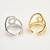 Twisted Cocktail Ring in 0.925 White Sterling Silver Ajustable size (MDS230195)