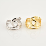 Twisted Cocktail Ring in 0.925 White Sterling Silver Ajustable size (MDS230195)