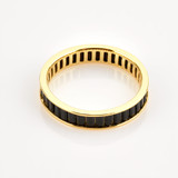 1 1/2 CTW Baguette Black Cubic Zirconia Channel Set Eternity Yellow Gold Plated Ring in 0.925 Sterling Silver (MDS230203)