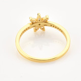1/2 CTW Round Yellow Cubic Zirconia Floral Cocktail Ring in 0.925 Sterling Silver (MDS230223)