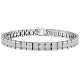 9 1/2 CTW Princess Diamond Tennis Bracelet in 14K White Gold (MD180233)