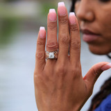 2 5/8 CTW Round Diamond 4-Prong Two-Tone Vintage Cushion Halo Engagement Ring in 14K Rose Gold with Accents (MD200018)