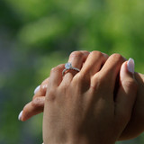 2 1/5 CTW Round Diamond Cathedral Solitaire with Accents Engagement Ring in 14K White Gold (MD200241)