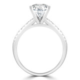 1 5/8 CTW Cushion Diamond Solitaire with Accents Engagement Ring in 14K White Gold (MD230044)