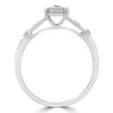 1/7 CTW Round Diamond Promise Cluster Engagement Ring in 10K White Gold (MDR180028)