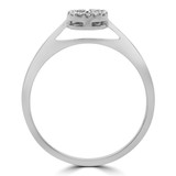 1/8 CTW Round Diamond Promise Cushion Cluster Engagement Ring in 14K White Gold (MDR190095)