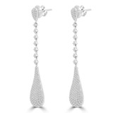 3 1/4 CTW Round Diamond Teardrop Drop/Dangle Earrings in 18K White Gold (MDR220233)