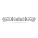 3/5 CTW Marquise Lab Created Diamond  Alternating Round Lab Created Diamond Shared Prong Semi-Eternity Anniversary Wedding Band Ring in 14K White Gold (MD240454)