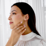 Solitaire Round Diamond 3-Prong Martini Stud Earrings in 14K White Gold with Screwback (MVSE0006-W)