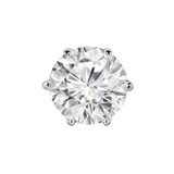 Solitaire Round Diamond 6-Prong Single Mens Stud Earring in 14K White Gold with Screwback (MVSE1002-W)