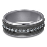 8 MM Alternative Diamond Mens Wedding Band in Grey Tantalum (MDVBA0097)
