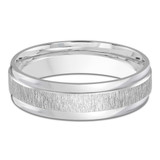 6 MM with High Polish Edges Modern Mens Wedding Band in White Gold (MDVB0724)