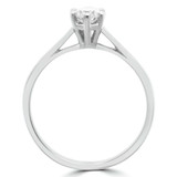 Round Diamond Tappered Solitaire Engagement Ring in White Gold (MVSS0005-W)