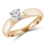 Round Diamond 4-Prong Solitaire Engagement Ring in Yellow Gold (MVSS0007-Y)