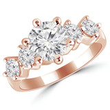 Round Diamond Five-Stone Engagement Ring in Rose Gold (MVSX0009-R)