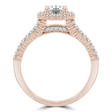 Round Diamond Two Row Halo Engagement Ring in Rose Gold (MVSX0024-R)
