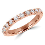Round Diamond Semi-Eternity Wedding Band Ring in Rose Gold (MVSXB0044-R)