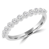 Round Diamond Semi-Eternity Wedding Band Ring in White Gold (MVSXB0063-W)
