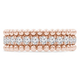 Round Diamond Semi-Eternity Wedding Band Ring in Rose Gold (MVSXB0076-R)