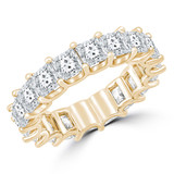 Lab Created 5 1/4 to 6 1/2 CTW Full Eternity Princess Diamond Anniversary Wedding Band Ring in Yellow Gold (MVSAR0012-Y)