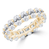 Lab Created 4 7/8 to 6 1/10 CTW Full Eternity Oval Diamond Anniversary Wedding Band Ring in Yellow Gold (MVSAR0015-Y)