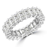 Lab Created 3 7/8 to 5 CTW Full Eternity Radiant Diamond Anniversary Wedding Band Ring in White Gold (MVSAR0020-W)