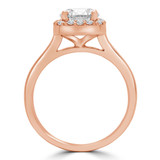 Round Diamond Cushion Halo Engagement Ring in Rose Gold (MVS0211-R)