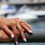 Round Diamond Cushion Halo Engagement Ring in White Gold (MVS0216-W)