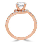 Round Diamond Bypass Halo Engagement Ring in Rose Gold (MVS0224-R)