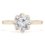 Round Diamond Floral Solitaire Engagement Ring in Yellow Gold (MVS0281-Y)