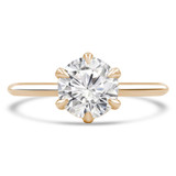 Round Diamond 6-Prong Knife Edge Solitaire Engagement Ring in Yellow Gold (MVS0282-Y)