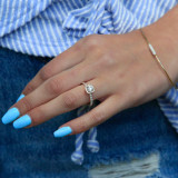 Round Lab Created Diamond Cushion Halo Engagement Ring in Yellow Gold (MVSLG0004-Y)