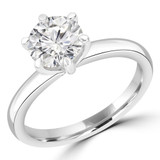 Round Lab Created Diamond 6-Prong Solitaire Engagement Ring in White Gold (MVSLG0033-W)