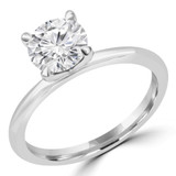Round Lab Created Diamond Solitaire Engagement Ring in White Gold (MVSLG0035-W)