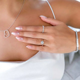Round Lab Created Diamond Solitaire with Accents Engagement Ring in White Gold (MVSLG0041-W)