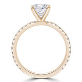 Round Lab Created Diamond Solitaire with Accents Engagement Ring in Yellow Gold (MVSLG0044-Y)