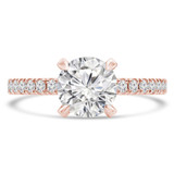 Round Lab Created Diamond Solitaire with Accents Engagement Ring in Rose Gold (MVSLG0047-R)