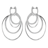 1 1/2 CTW Round Diamond Drop/Dangle Earrings in 14K White Gold (MD120109)