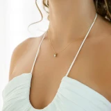 1/3 CT Round Diamond Solitaire Pendant Necklace in 14K Yellow Gold (MD160064)
