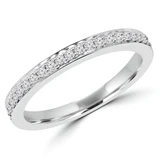 1/5 CTW Round Diamond Semi-Eternity Wedding Band Ring in 14K White Gold (MD160098)